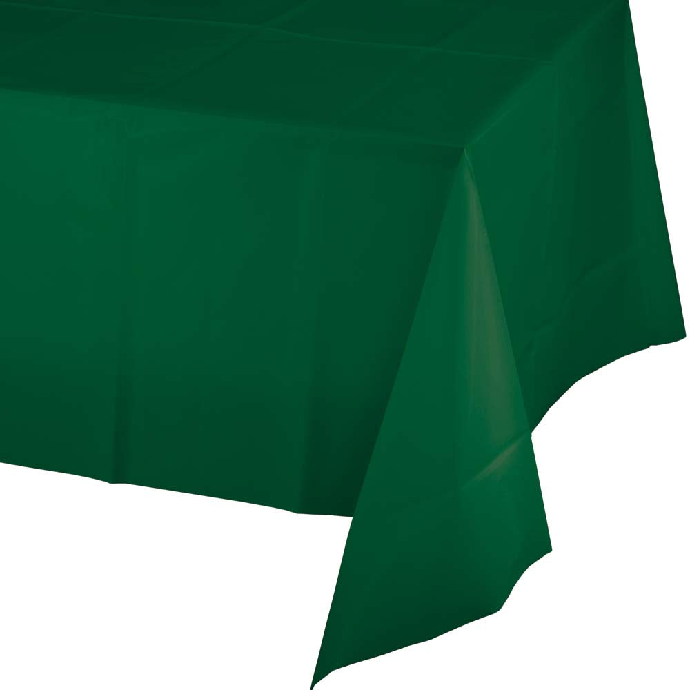 Hunter Green Plastic Table Cover 54" x 108”