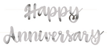Silver Script Foil Happy Anniversary Banner
