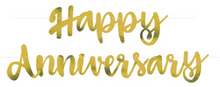Gold Script Foil Happy Anniversary Banner