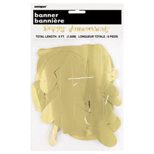 Gold Script Foil Happy Anniversary Banner