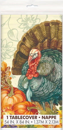 Traditional Thanksgiving Rectangular Plastic Table Cover 54 x 84