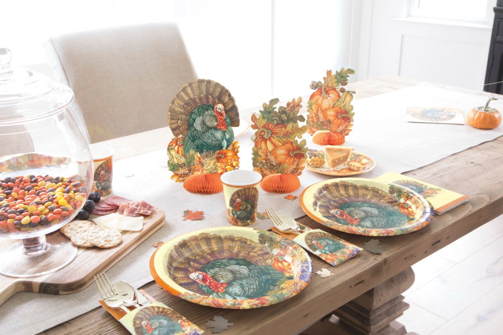 Traditional Thanksgiving Mini Honeycomb Centerpieces 3ct - Assorted