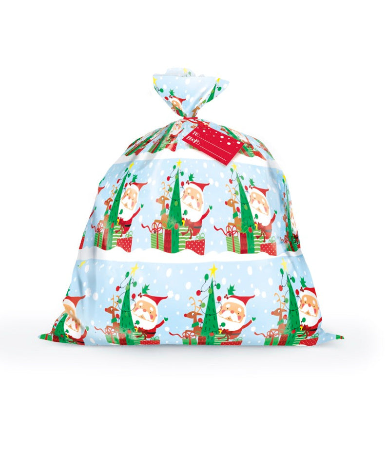 Colorful Santa Jumbo Cellophane Gift Bag 36" x 44"