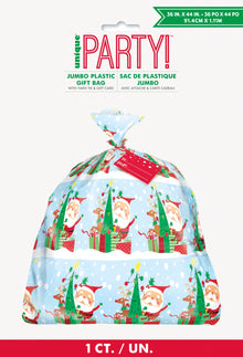 Colorful Santa Jumbo Cellophane Gift Bag 36" x 44"
