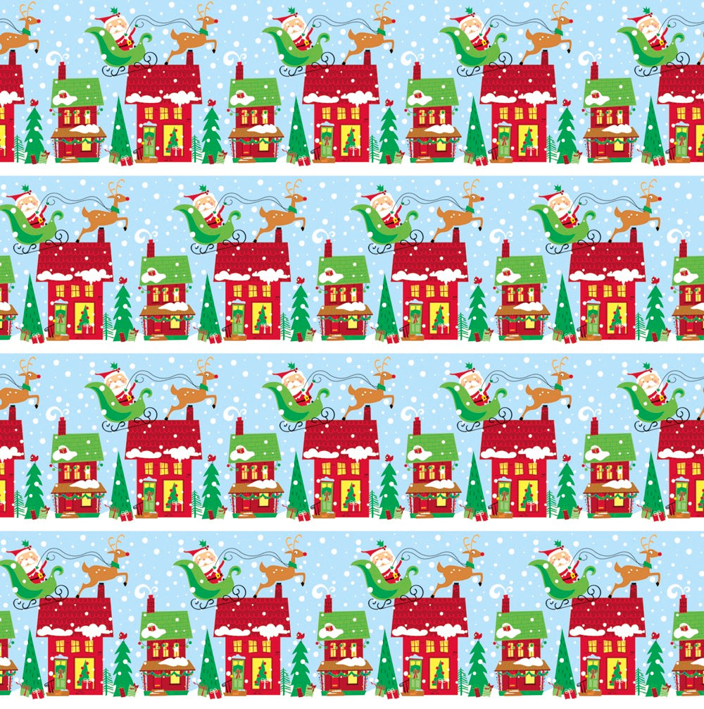 Colorful Santa Gift Wrap 30 in x 5 ft