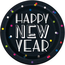 Neon Dots New Years Round 9in Dinner Plates 8ct