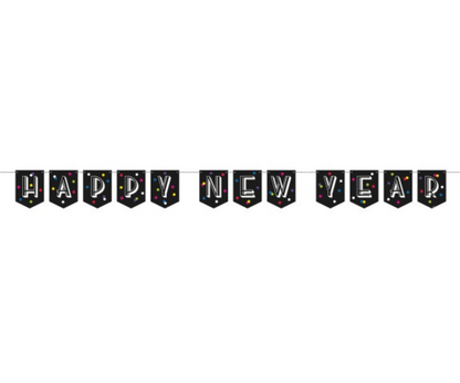 Neon Dots New Years Block Banner 8 ft