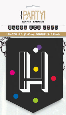 Neon Dots New Years Block Banner 8 ft