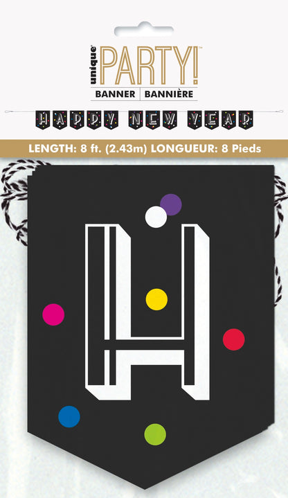 Neon Dots New Years Block Banner 8 ft