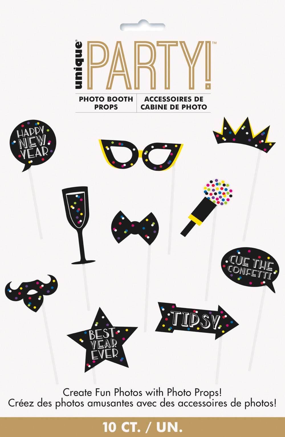 Neon Dots New Years Photo Booth Props 10ct