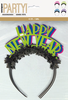 Neon Dots New Years Headbands 4ct - Assorted Colors