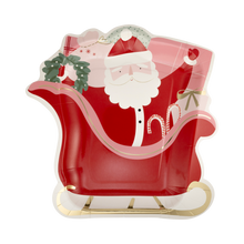 Santa's Sleigh Shaped Paper Plates 8ct