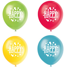 Rainbow Spots Birthday 12in Latex Balloons 8ct