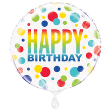 Rainbow Spots Birthday 18in Mylar Balloon