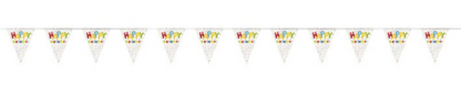 Happy Balloon Birthday Plastic Flag Banner 12ft