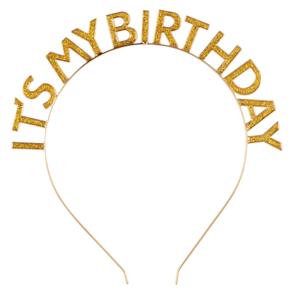 Gold Enamel It's My Birthday Headband