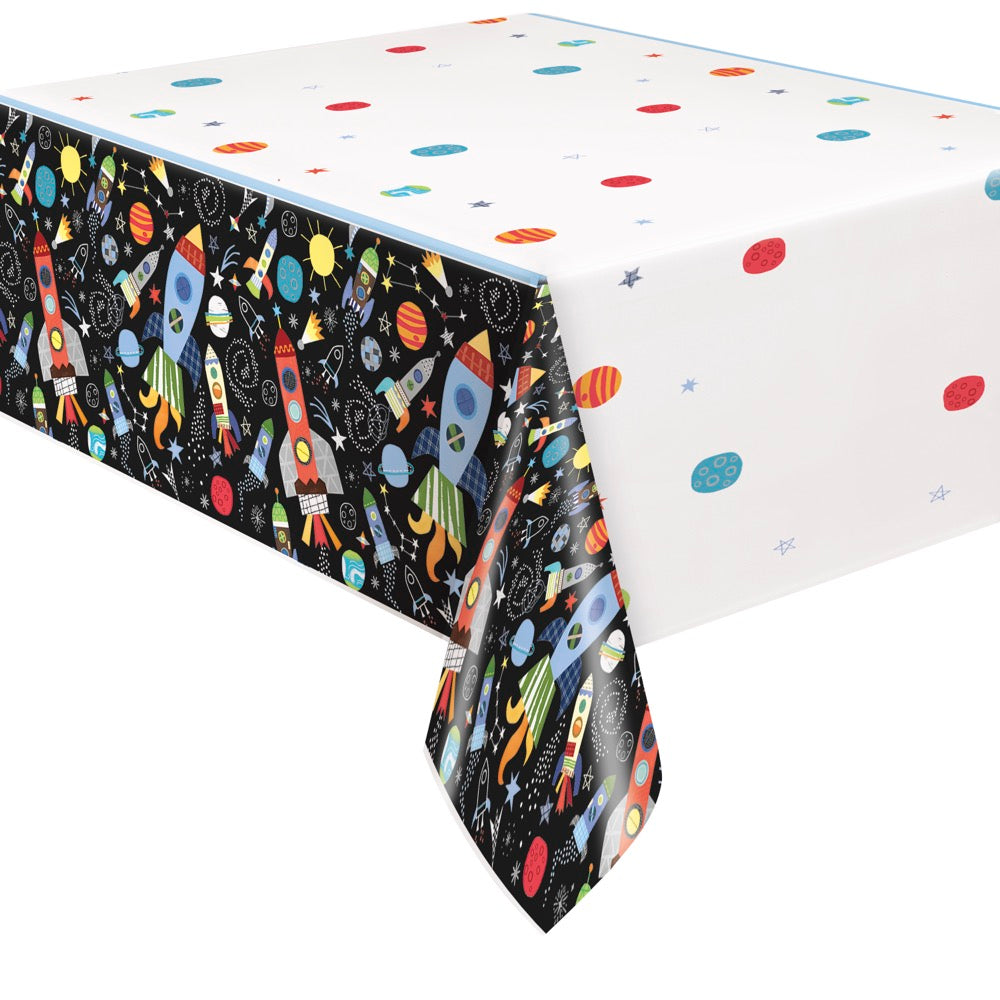 Outer Space Rectangular Plastic Table Cover 54in x 84in
