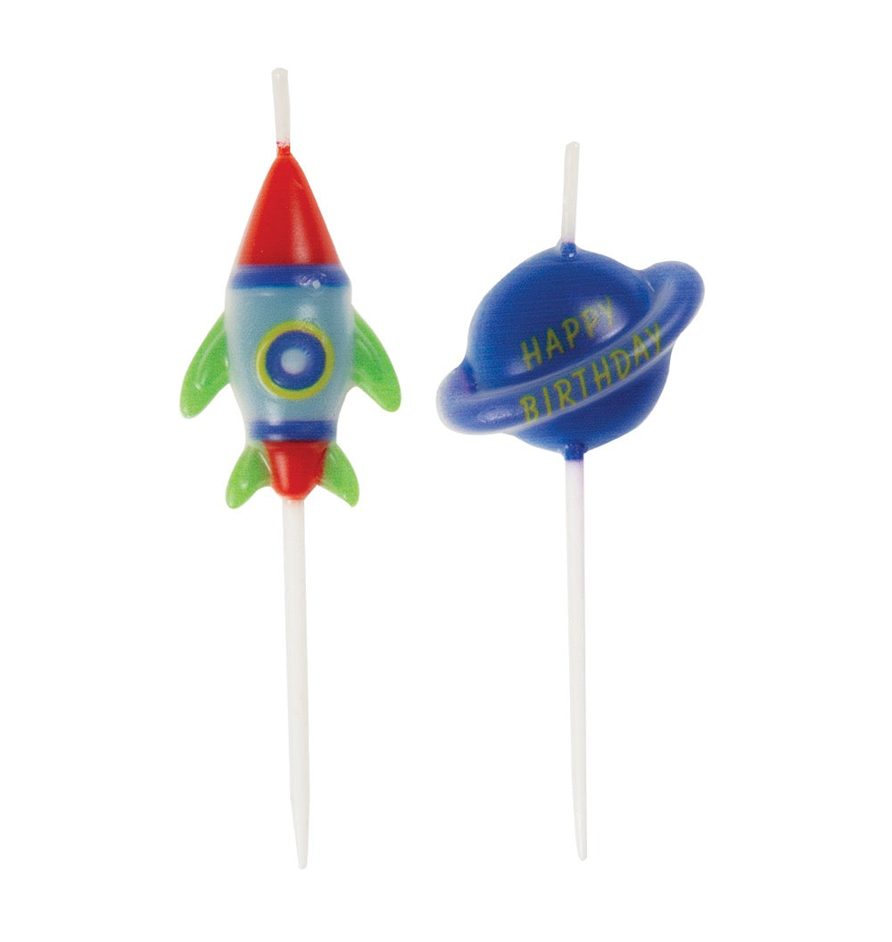 Outer Space Pick Birthday Candles 6ct
