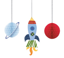 Outer Space Hanging Honeycomb Decorations 3ct