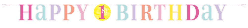 Pink Dots 1st Birthday Letter Banner 6ft