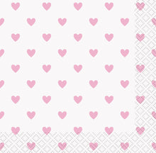Pink Hearts Baby Shower Beverage Napkins 16ct