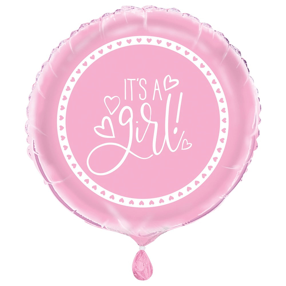 Pink Hearts Baby Shower 18in Mylar Balloon