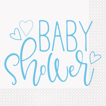 Blue Hearts Baby Shower Lunch Napkins 16ct