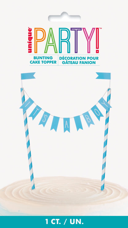It's a Boy Baby Shower Bunting Cake Topper