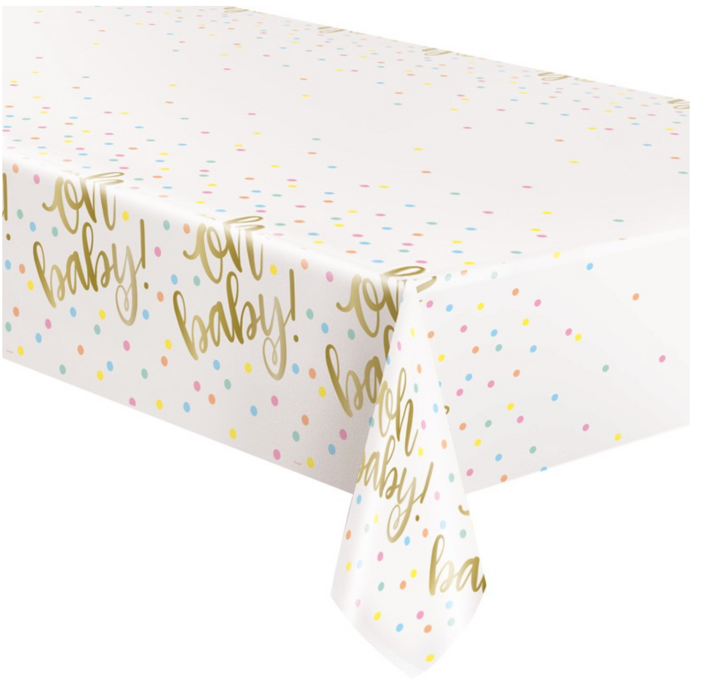 Oh Baby Gold Rectangular Plastic Table Cover 54in x 84in