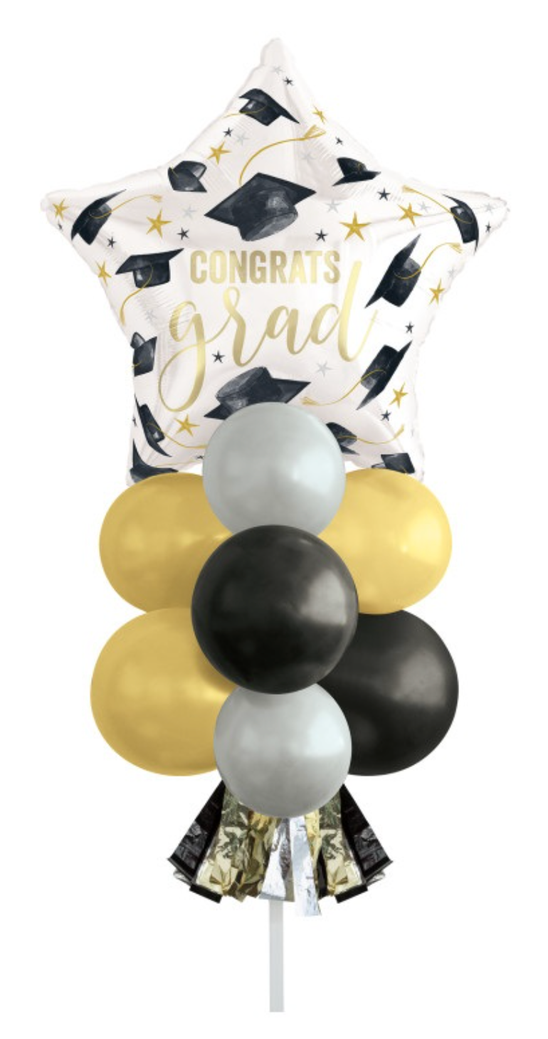 Golden Star Graduation Foil & Latex Balloon Yard Sign Kit