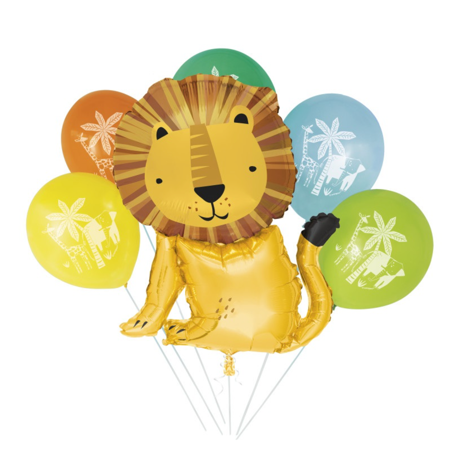 Lion Giant Foil & Latex Balloon Bouquet Kit 6pc