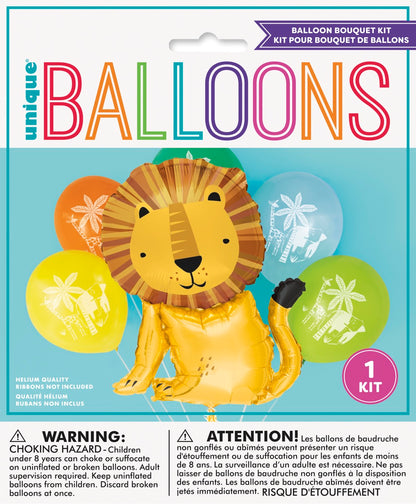 Lion Giant Foil & Latex Balloon Bouquet Kit 6pc