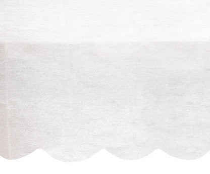 White Scalloped Paper Table Cover 54in x 108in