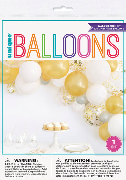 Assorted Solid and Foil Confetti Latex Balloon Arch Kit