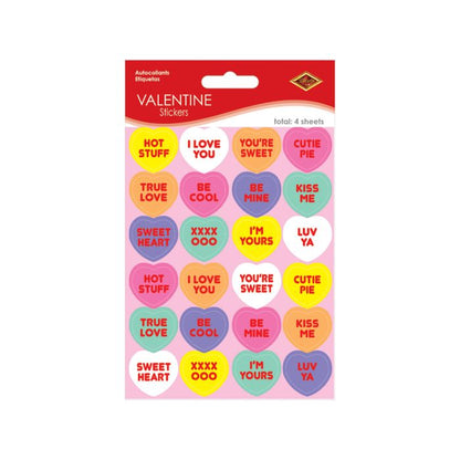 Candy Heart Stickers - 4 Sheets