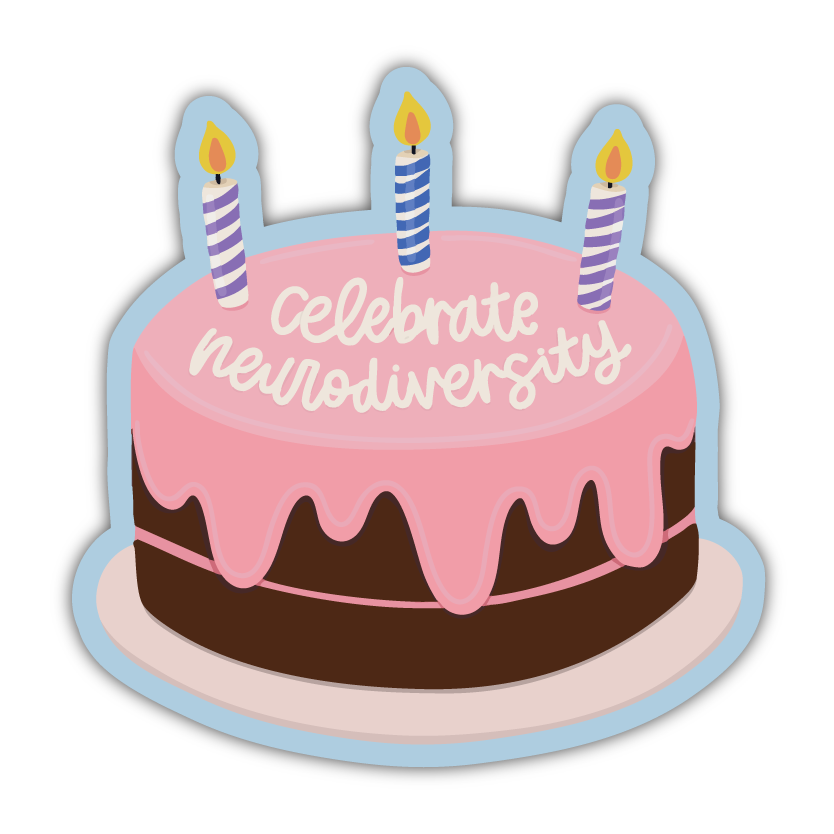 Celebrate Neurodiversity Cake Sticker