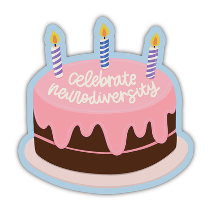 Celebrate Neurodiversity Cake Sticker