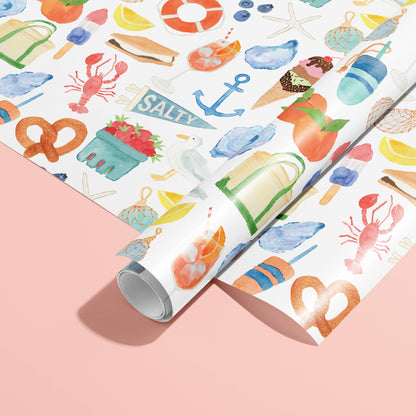 East Coast Summer Gift Wrap | East Coast Icons Gift Wrap