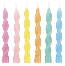 Assorted Spiral Shaped Birthday Candles 6ct