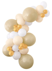 Assorted Gold & White Double Stuffed Latex Balloon Arch Kit 33pc