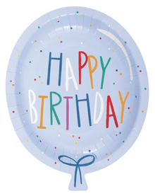 Birthday Mayhem Balloon Shaped 8.25in Plates 8ct