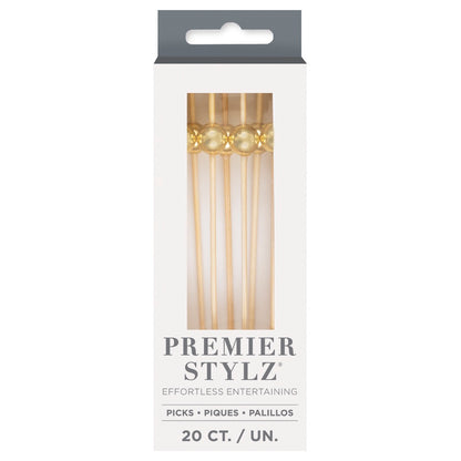 Gold Bamboo Food Picks 20ct