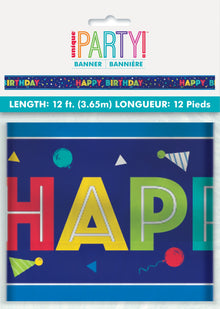 Peppy Birthday Happy Birthday Foil Banner 12ft