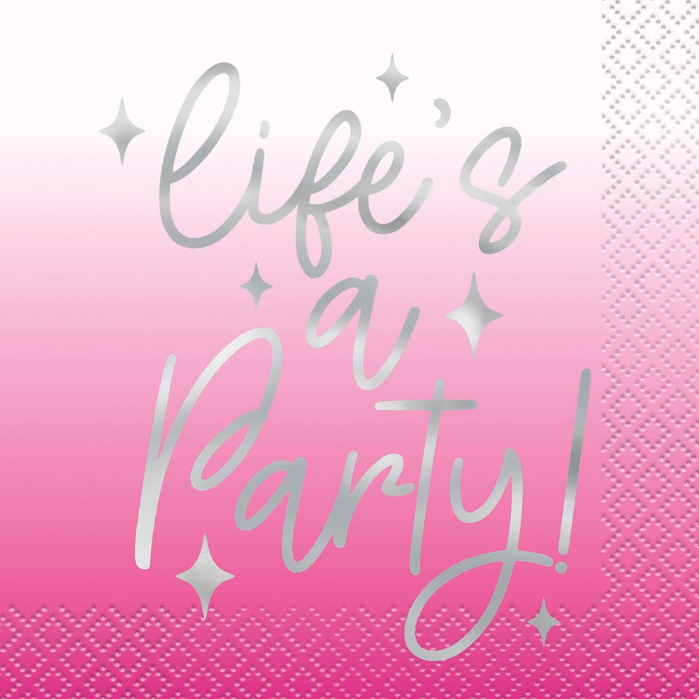 Dance Party Life's a Party Beverage Napkins 16ct - Foil Stamping