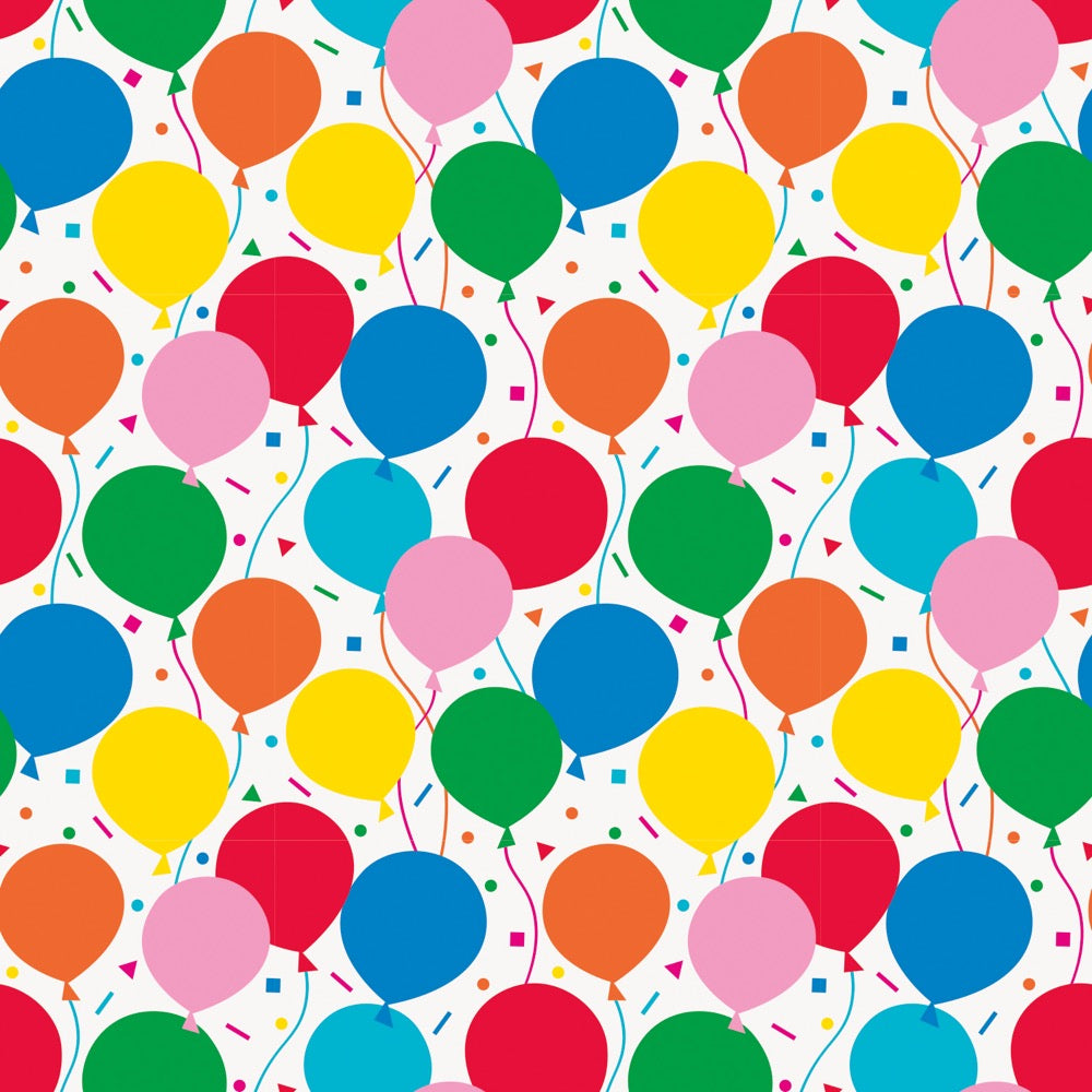 Colorful Balloons Gift Wrap 30in x 5ft