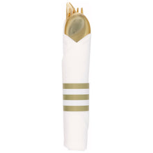 Gold Pre-Rolled Plastic Cutlery Sets 10ct