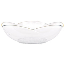 Clear Scalloped Reusable Plastic 10 Serving Bowl with Gold Foil Rim