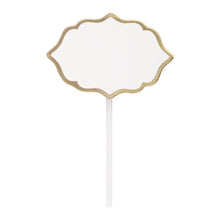 Write-On Charcuterie Paper Food Picks with Gold Foil Trim 10ct