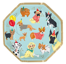 Pawty Time Birthday Octagon Shaped Dinner Plates 8ct - Foil Stamping