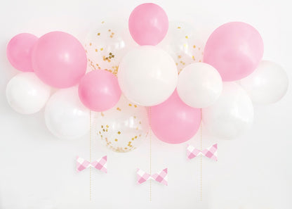 Pink Gingham 1st Birthday Balloon Arch Kit
